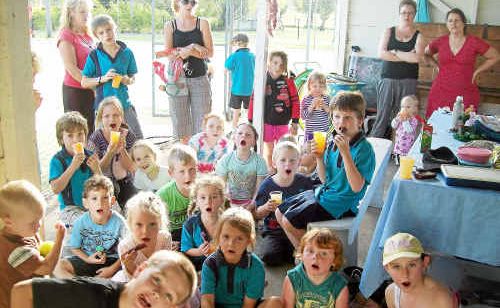 Junior members of the Imbil Tennis Club in festive spirit during Christmas celebrations late last month. Junior members of the Imbil Tennis Club in festive spirit during Christmas celebrations late last month.